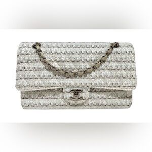 Chanel Women’s‎ Tweed Medium Timeless Classic Double Flap Shoulder Bag AUTHENTIC